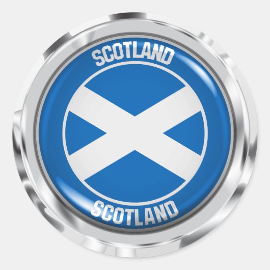 Scotland Round Emblem Ronde Sticker (Voorkant)