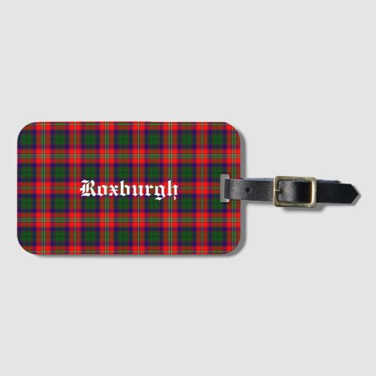 Scotland Roxburgh District Tartan Gepersonaliseerd Bagagelabel (Voorkant (horizontaal))