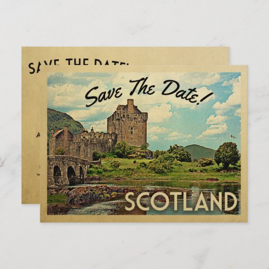 Scotland Save the Date Eilean Donan Castle Aankondigingskaart (Voorkant / Achterkant)