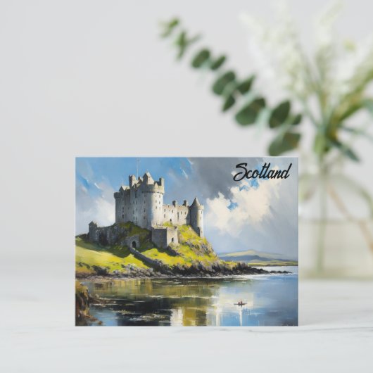 Scotland Scottish Castle Waterverf Reizen Briefkaart (Staand voorkant)