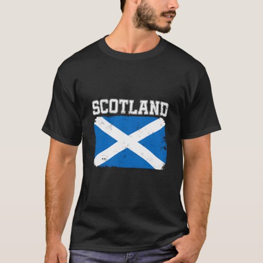 Scotland Scottish Flag Distressed T-shirt (Voorkant)