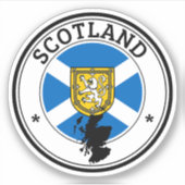Scotland Seal Sticker Ronde Vlag Voor Laptop Boek. (Voorkant)