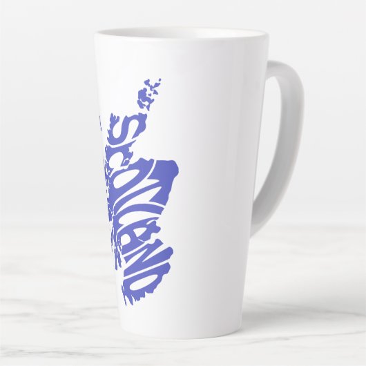 Scotland Silhouette Word Art Latte Mok (Rechterhoek)