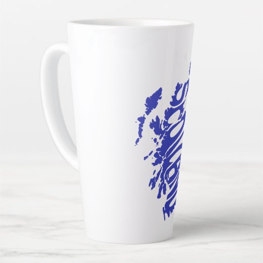 Scotland Silhouette Word Art Latte Mok (Linkerhoek)