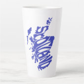 Scotland Silhouette Word Art Latte Mok (Voorkant)