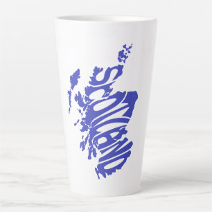Scotland Silhouette Word Art Latte Mok