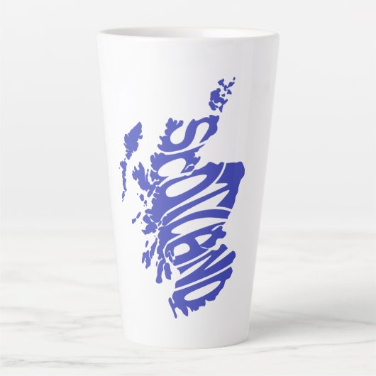 Scotland Silhouette Word Art Latte Mok (Voorkant)