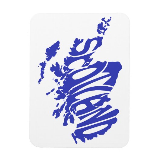 Scotland Silhouette Word Art Magneet (Verticaal)