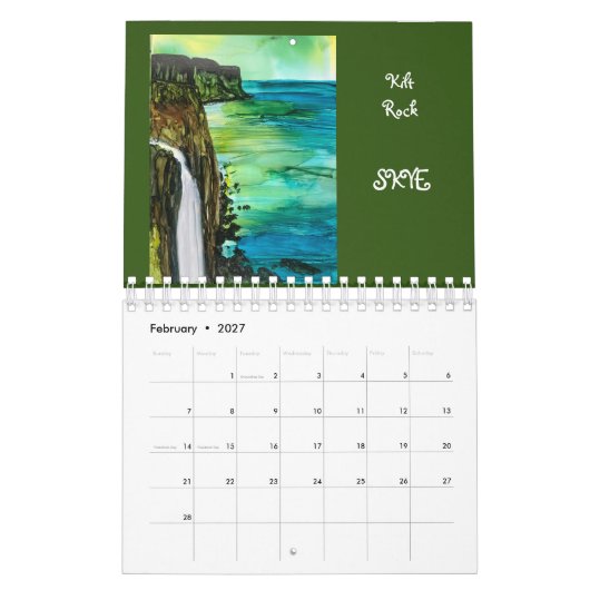 Scotland Skye Original art Paintings Calendar Kalender (Feb 2027)