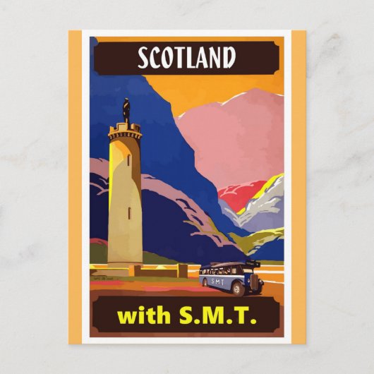 Scotland SMT Bus Travel Poster Briefkaart (Voorkant)