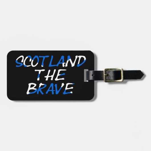 Scotland The Brave op cd met de Schotse vlag ltcnt Bagagelabel (Voorkant horizontaal)