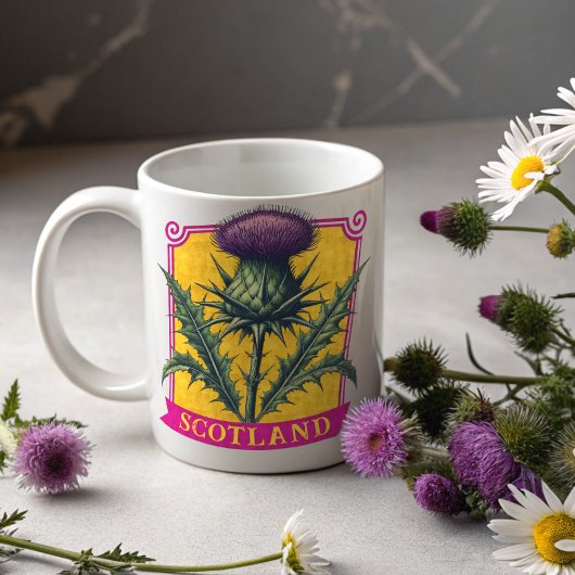 Scotland Thistle Antiek Botanical Koffiemok
