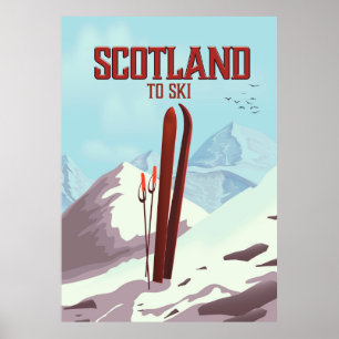 Scotland to Ski vintage poster