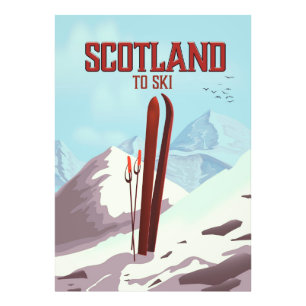 Scotland to Ski vintage poster