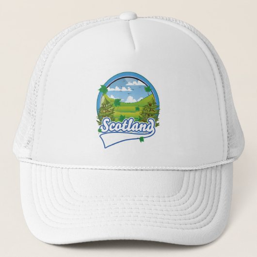 Scotland Travel logo Trucker Pet (Voorkant)