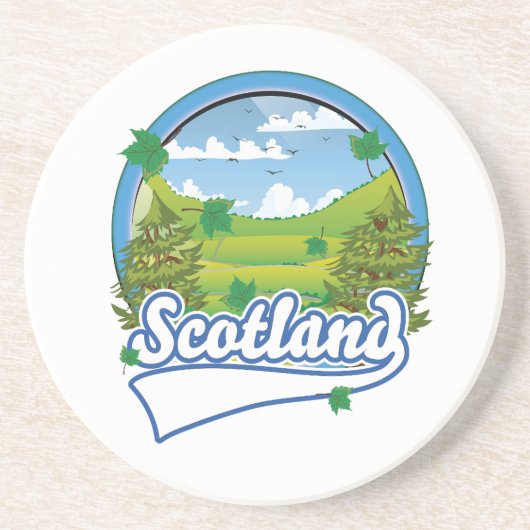 Scotland Travel logo Zandsteen Onderzetter (Voorkant)
