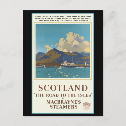 Scotland Travel Poster Briefkaart (Voorkant)