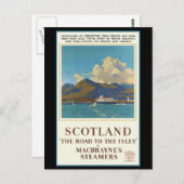 Scotland Travel Poster Briefkaart (Voorkant / Achterkant)