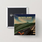 Scotland Travel Poster Vierkante Button 5,1 Cm (Voorkant /achterkant)