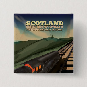 Scotland Travel Poster Vierkante Button 5,1 Cm