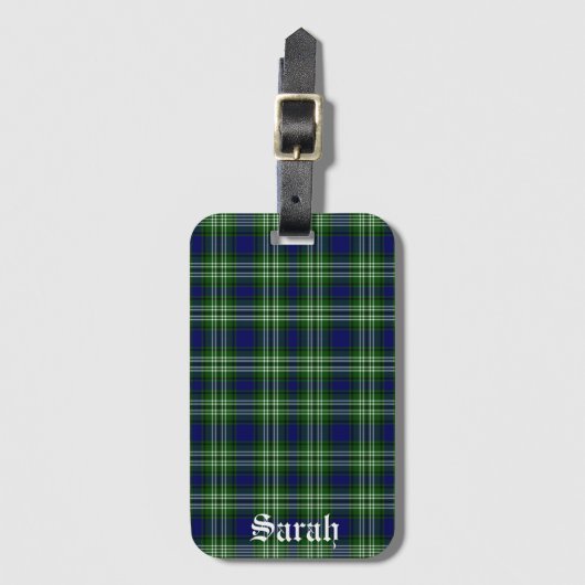Scotland Tweedside District Tartan Gepersonaliseer Bagagelabel (Voorkant (verticaal))