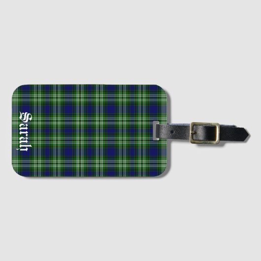 Scotland Tweedside District Tartan Gepersonaliseer Bagagelabel (Voorkant (horizontaal))