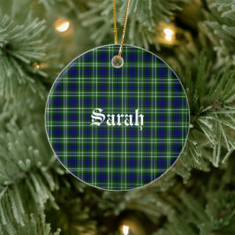 Scotland Tweedside District Tartan Gepersonaliseer Keramisch Ornament