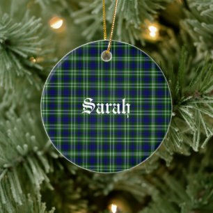 Scotland Tweedside District Tartan Gepersonaliseer Keramisch Ornament