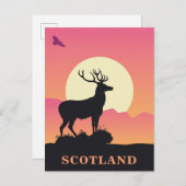 Scotland Vintage Travel Sunset Briefkaart (Voorkant / Achterkant)
