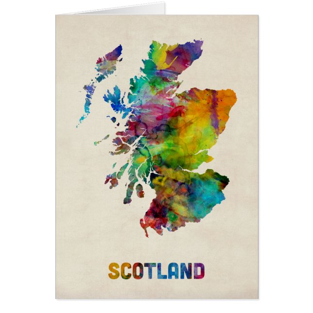 Scotland Waterverf Map (Voorkant)