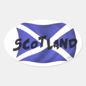 Scotland Wavy Flag Ovale Sticker (Voorkant)