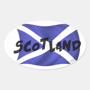 Scotland Wavy Flag Ovale Sticker