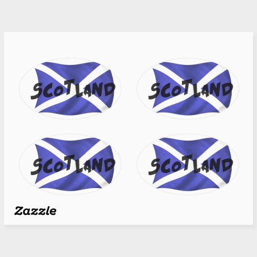 Scotland Wavy Flag Ovale Sticker (Vel)