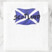 Scotland Wavy Flag Ovale Sticker (Tas)
