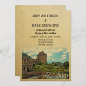 Scotland Wedding Invitation Eilean Donan Castle Kaart (Voorkant / Achterkant)