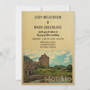 Scotland Wedding Invitation Eilean Donan Castle Kaart