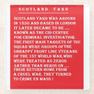 Scotland Yard de geschiedenis van het Londen Engel Glazen Onderzetter