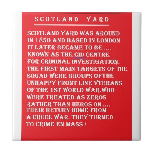 Scotland Yard de geschiedenis van het Londen Engel Tegeltje (Voorkant)