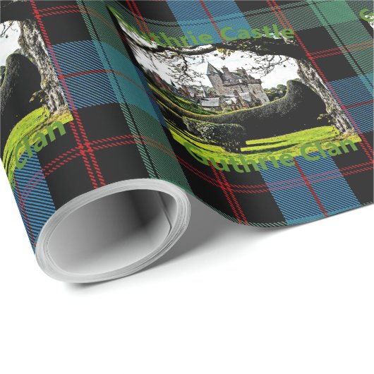 Scotland's Guthrie Castle-Guthrie Clan Fun Cadeaupapier (Rol Hoek)