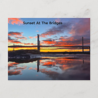 Scotlands IconicView Of Its Bridges at Sunset Briefkaart