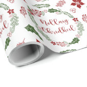 Scots Gaelic Merry Kerstmis, Nollaig Chridheil Cadeaupapier (Rol Hoek)