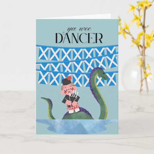 Scots Gaelic Ya Wee Dancer Way to Go Kaart (Gele Bloem)