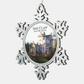 Scots Hay Clan Castle Snowflake Pewter Ornament (Rechts)