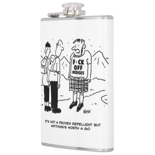 Scotsman heeft Anti-Midge T-Shirt Heupfles (Links)