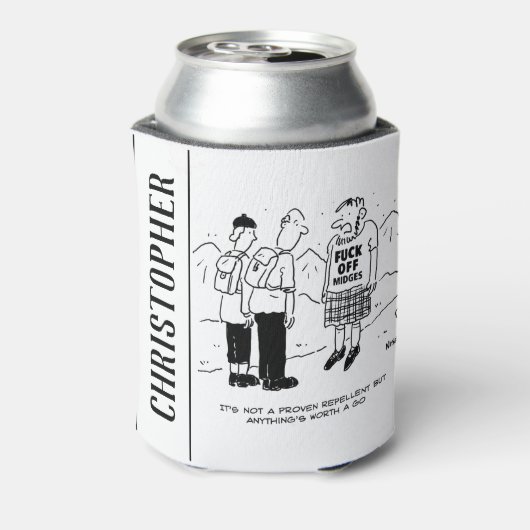 Scotsman heeft een nieuwe methode om muggen af te blikjeskoeler (Blikje Achterkant)