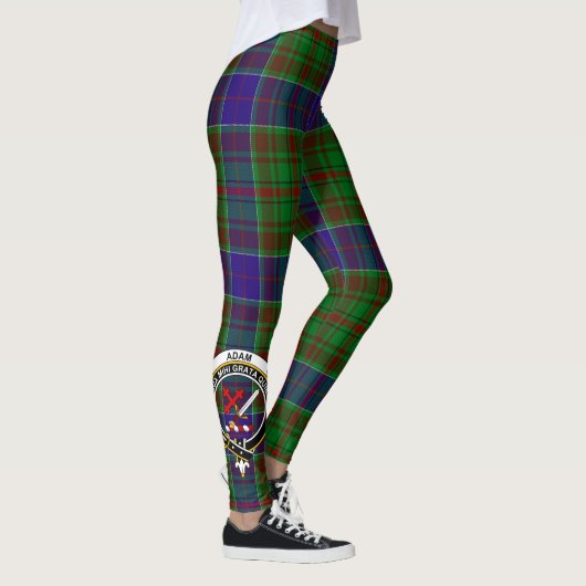 Scotstee Clan Adam Hunting Crest Tartan Women Leggings (Rechts)