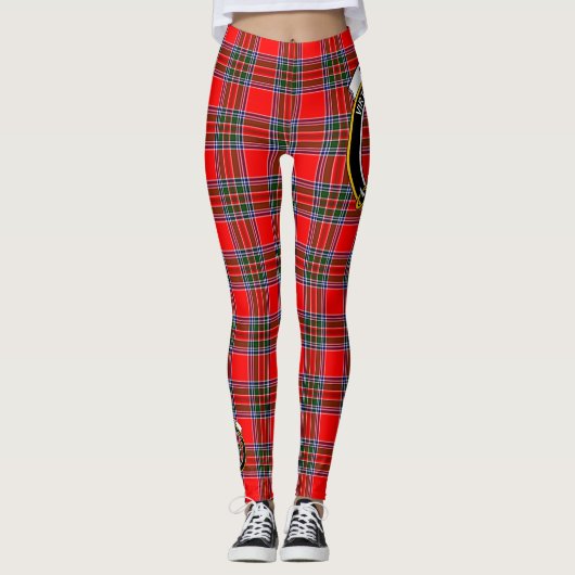 Scotstee Clan Binning Crest Tartan Vrouwen Legging (Voorkant)