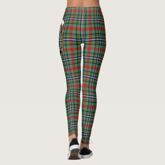 Scotstee Clan Bisset Pattern Crest Tartan Vrouwen Leggings (Achterkant)