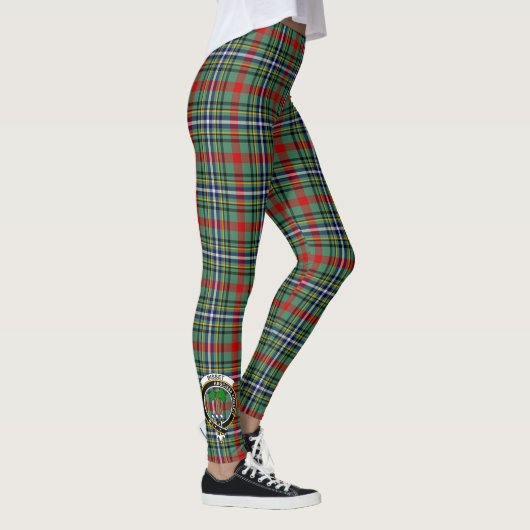 Scotstee Clan Bisset Pattern Crest Tartan Vrouwen Leggings (Rechts)