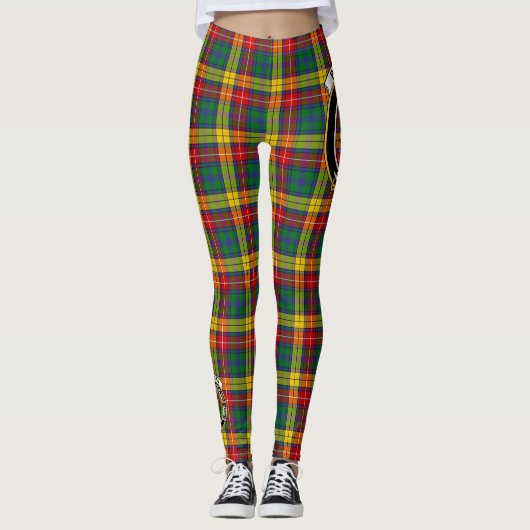 Scotstee Clan Buchanan Crest Tartan Vrouwen Leggin Leggings (Voorkant)
